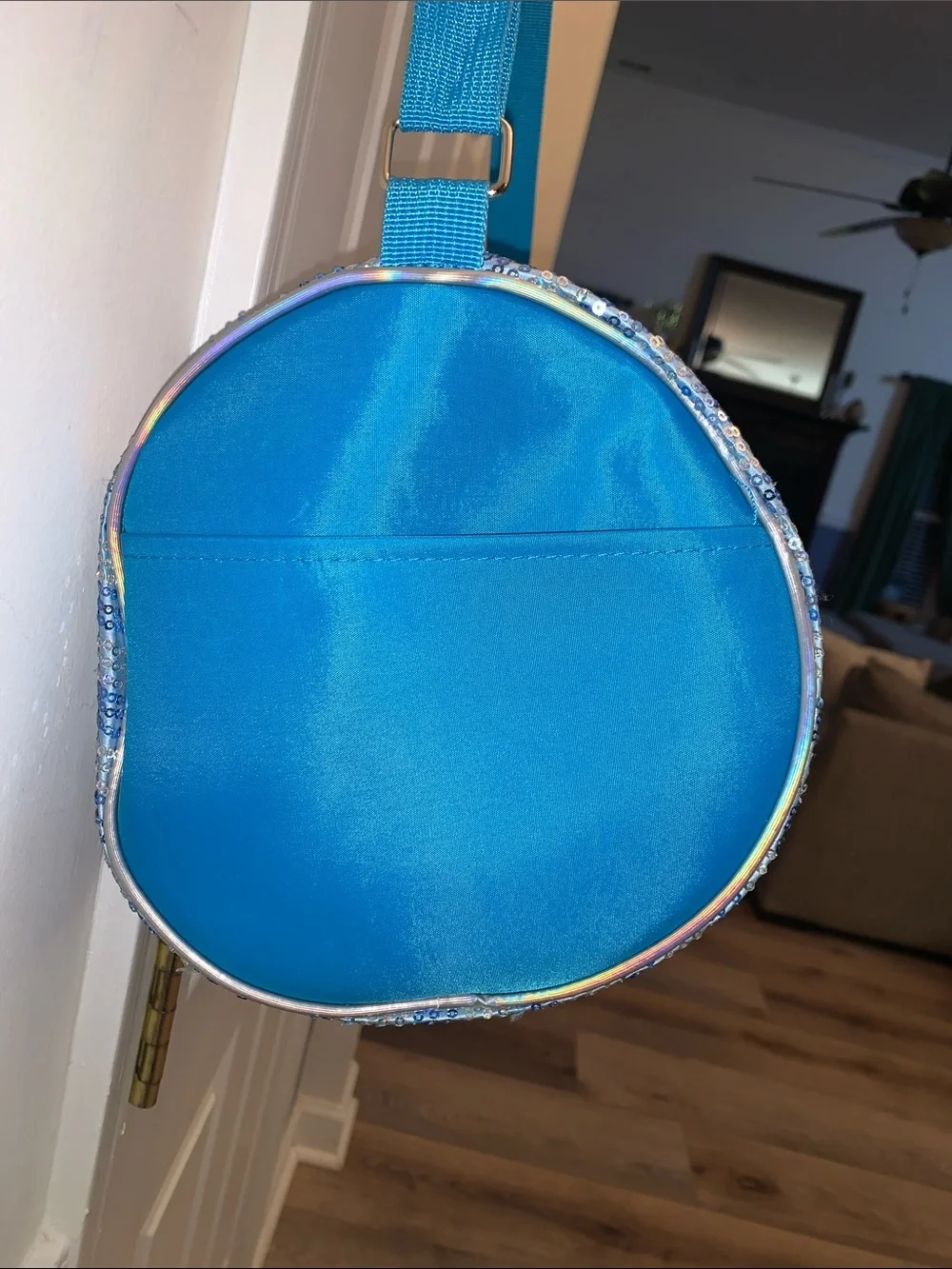 Blue sequin Capezio Chevron Barrel Bag all-over chevron-patterned DANCE